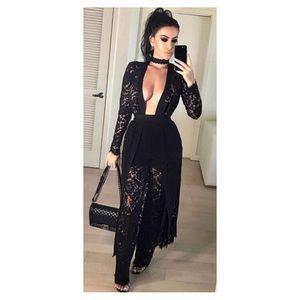 3 piece lace pant suit